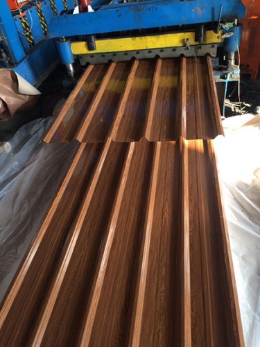 14ft x 8ft Wood Grain Steel Shed